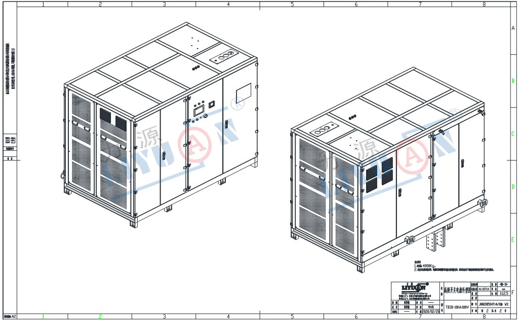 Structure of 0~100V 0~10KA High Power Rectifier for Electroplating